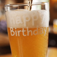 Happy Birthday Pouring Beer in Glass